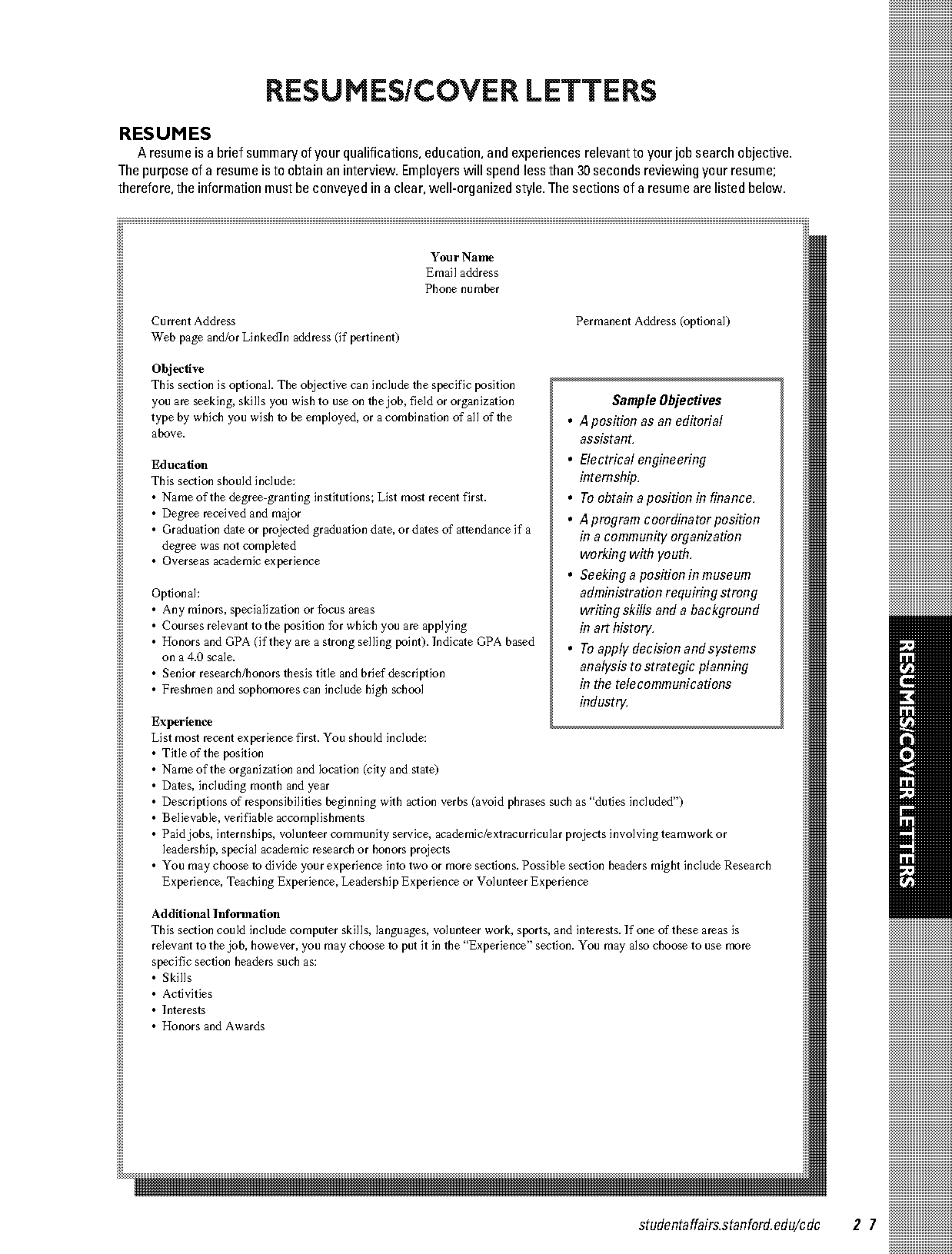 what to write as objective on resume