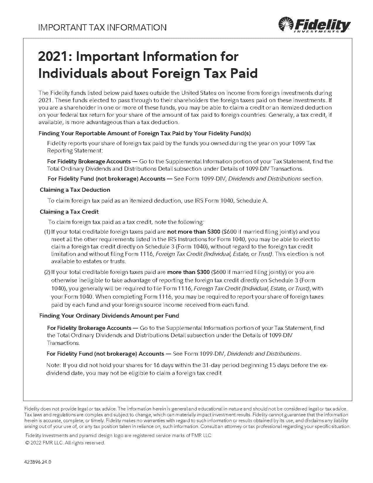 reporting foreign taxes paid