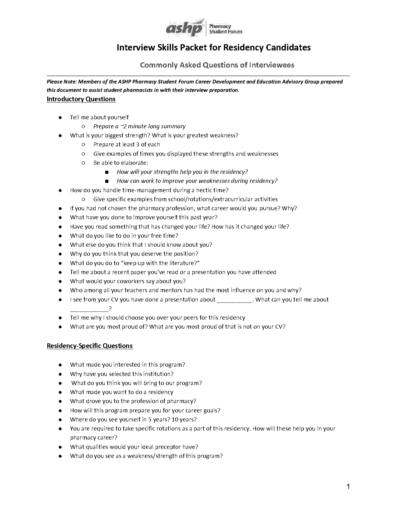 sample answers to pharmacy school interview questions