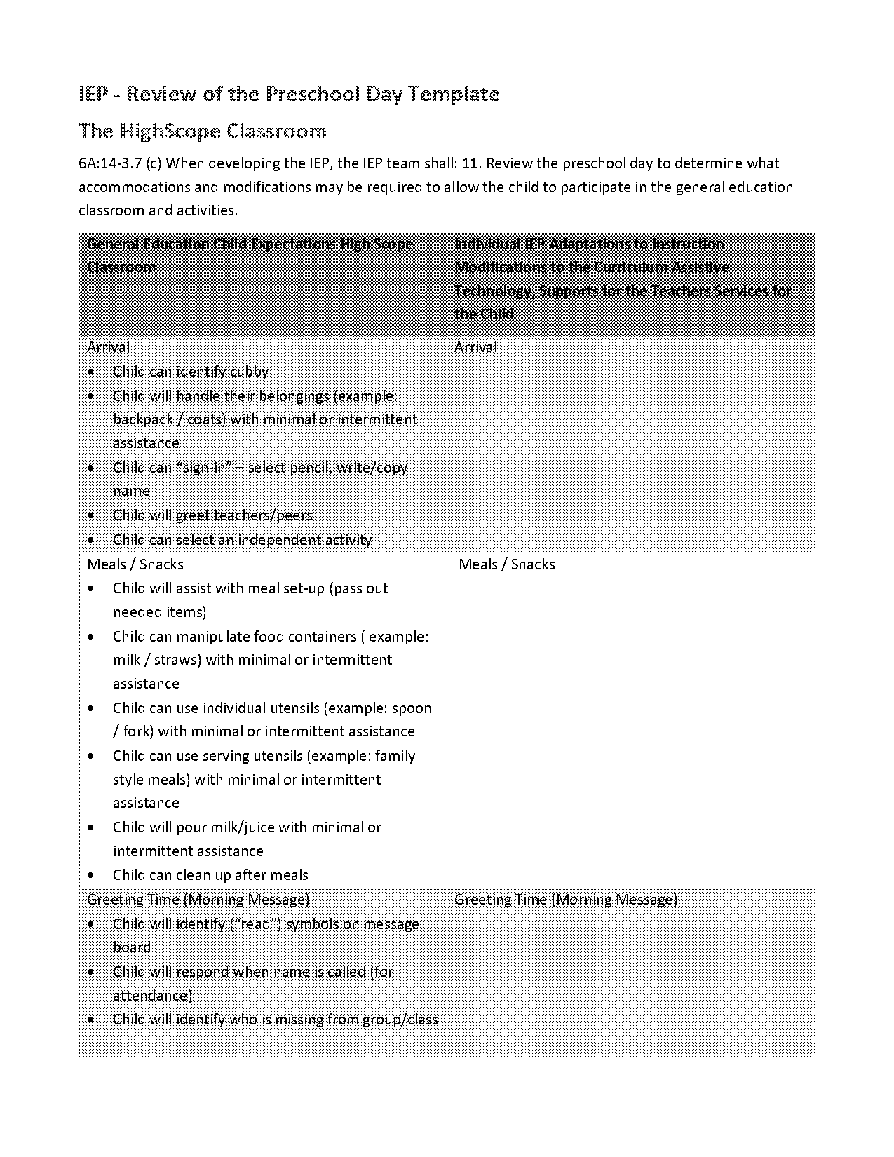 preschool sign in sheet template