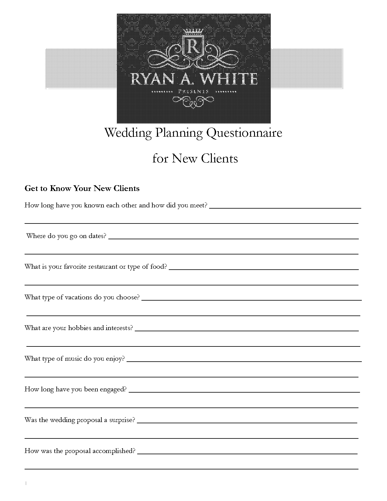 bride and groom ceremony questionnaire