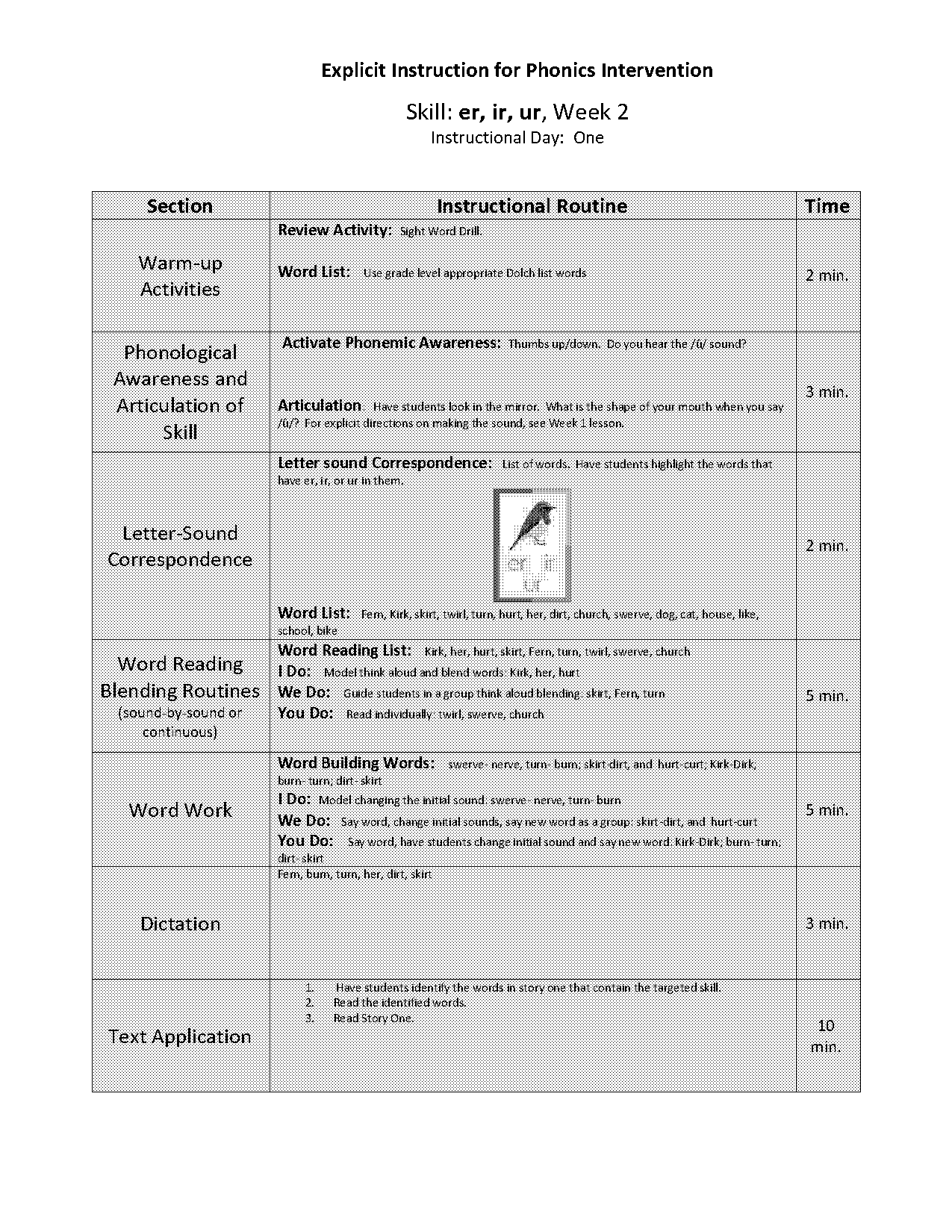 ir ur words worksheet