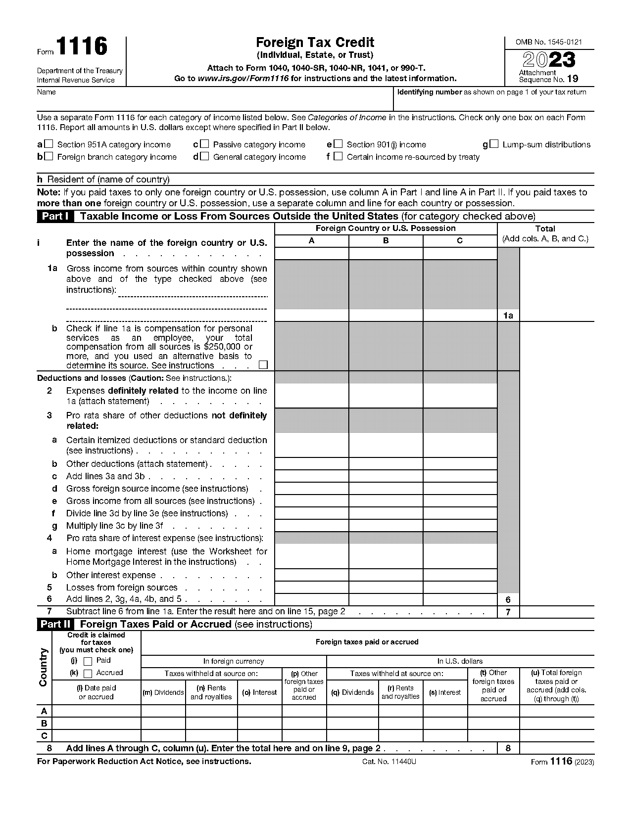 reporting foreign taxes paid