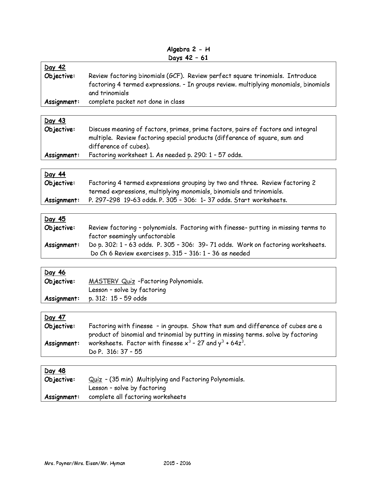 factoring test review worksheet