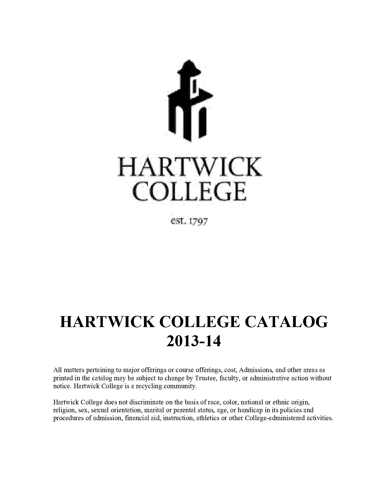 hartwick college unofficial transcript